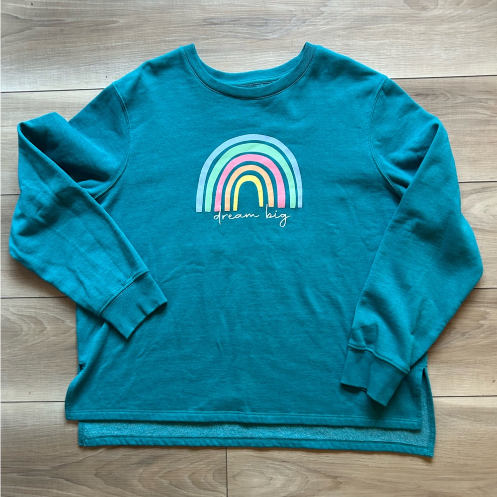 Teal Rainbow crewneck dream big sweatshirt
